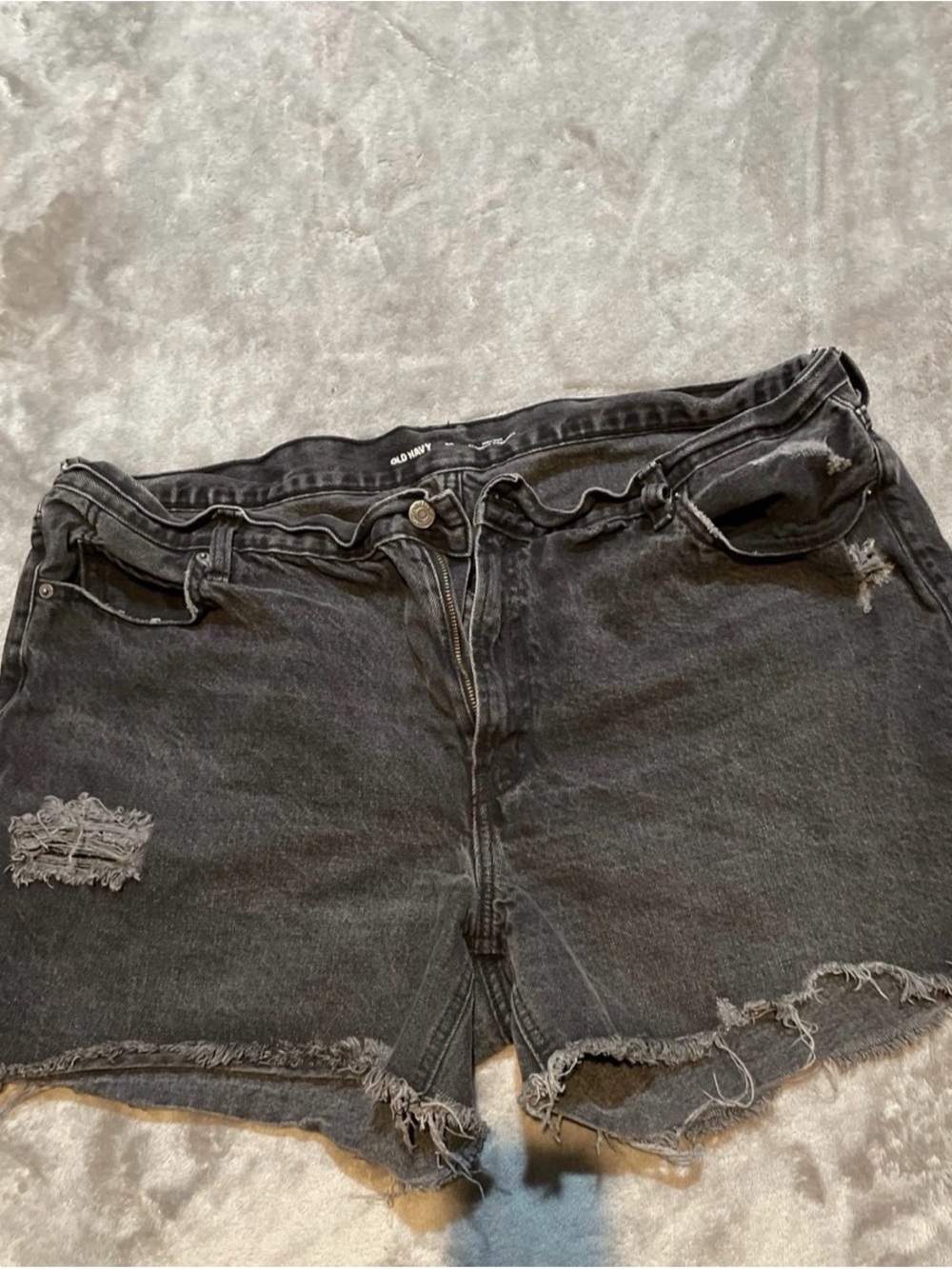 Old Navy Black Distressed Denim Cutoff Shorts